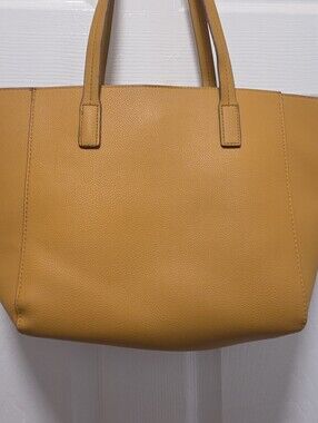 Tommy Bahama Mustard Yellow Faux Leather Tote Bag